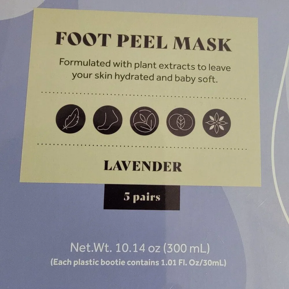 Thealto Lavender Foot Peel Mask 5 Pair New in Box Giftable